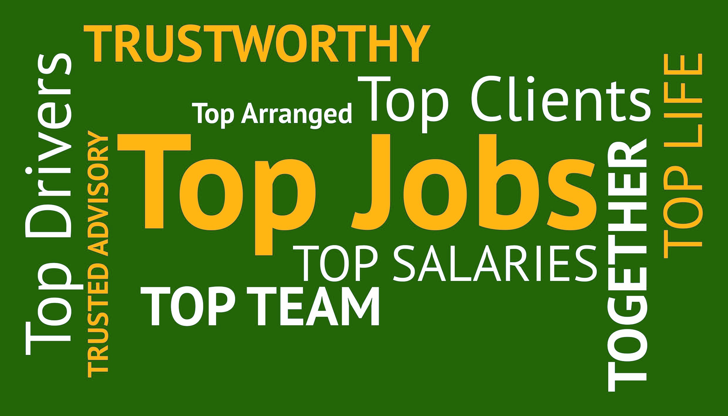 Top Trucker Jobs green word cloud